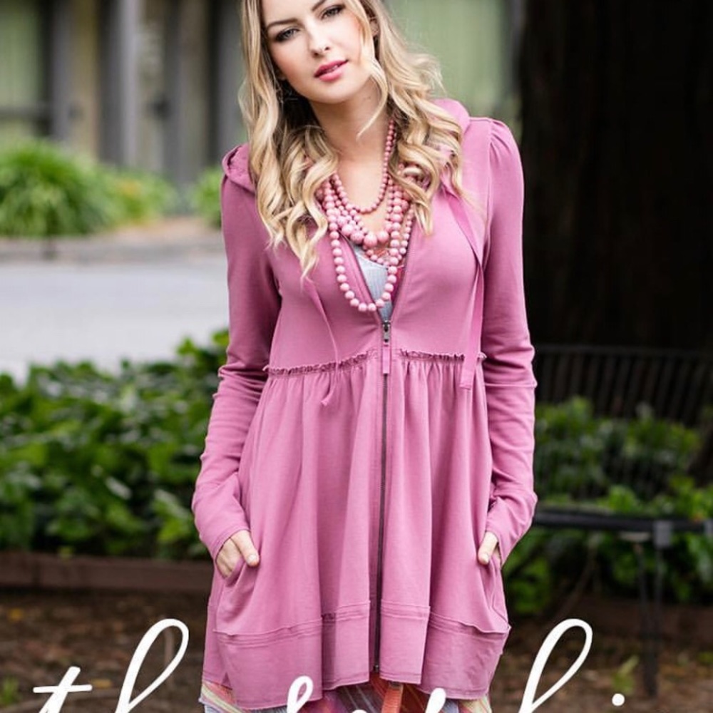 Evy’s Tree Deco Rose Pink Sophie Hoodie XS EUC